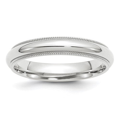 REAL COMFORT FIT 10K Solid White Gold 3mm 4mm 5mm 6mm Milgrain Men's and Women's Wedding Band Ring Sizes 4-14. Solid 10k Made in the U.S.