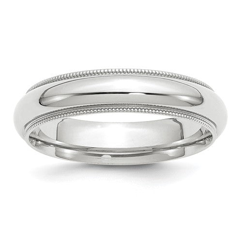 REAL COMFORT FIT 10K Solid White Gold 3mm 4mm 5mm 6mm Milgrain Men's and Women's Wedding Band Ring Sizes 4-14. Solid 10k Made in the U.S.