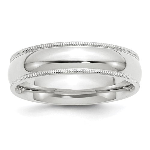 REAL COMFORT FIT 10K Solid White Gold 3mm 4mm 5mm 6mm Milgrain Men's and Women's Wedding Band Ring Sizes 4-14. Solid 10k Made in the U.S.