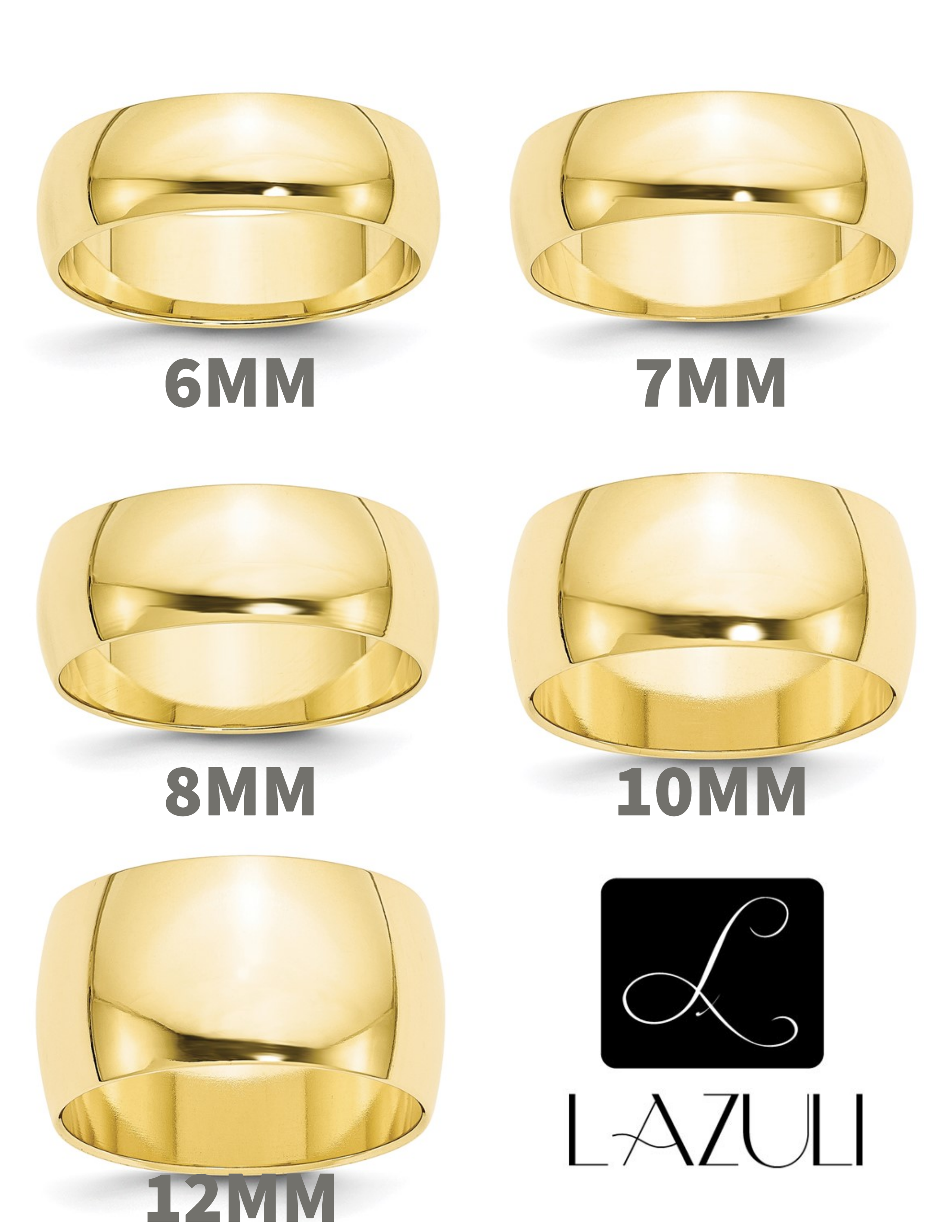 Comfort Fit 14K Yellow Gold 2mm 3mm 4mm 5mm 6mm 7mm 8mm Men's Women's  Wedding Band Ring Sizes Thumb Midi Stacking Cigar Band Engraved Free