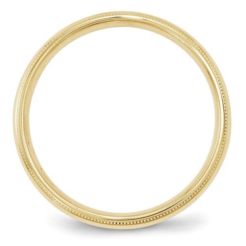 REAL COMFORT FIT 10K Solid Yellow Gold 4mm Milgrain Men's and Women's Wedding Band Ring Sizes 4-14. Solid 10k Yellow Gold, Made in the U.S.
