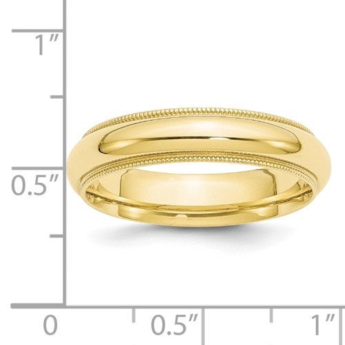 REAL COMFORT FIT 10K Solid Yellow Gold 5mm Milgrain Men's and Women's Wedding Band Ring Sizes 4-14. Solid 10k Yellow Gold, Made in the U.S.