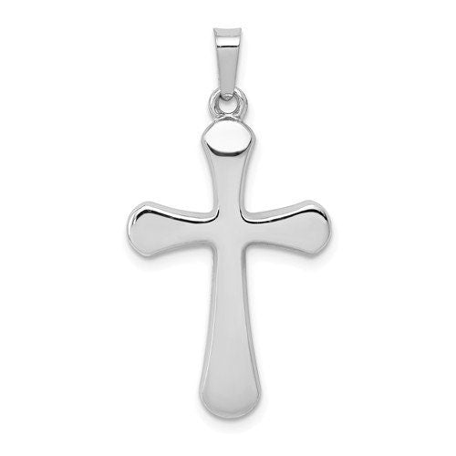 14k Solid Gold Yellow or White Plain Polished Latin Cross for a Chain or Necklace 1.25" Long x .60" Width. Classic Religious Jewelry - Lazuli
