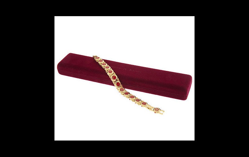 Jackie Kennedy Gold-Plated Enameled Crystal 7in With 1in Extension Castellani Wedding Bracelet NON RELINQUAM “I will never give up on you - Lazuli