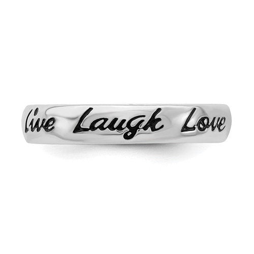 Live Laugh Love 3.50 mm Sterling Silver Comfort Fit Wedding Band Promise Engagement Thumb Toe Midi Simple Minimalist Ring gift for her - Lazuli