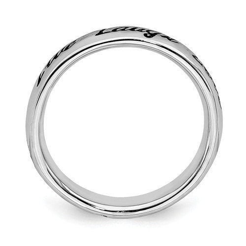 Live Laugh Love 3.50 mm Sterling Silver Comfort Fit Wedding Band Promise Engagement Thumb Toe Midi Simple Minimalist Ring gift for her - Lazuli