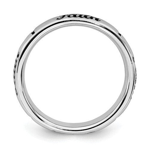 Faith 3.50 mm Sterling Silver Comfort Fit Wedding Band Promise Engagement Thumb Toe Midi Simple Minimalist Ring Gift for Her Expression - Lazuli