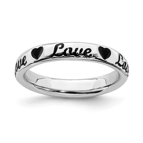 Love 3.50 mm Sterling Silver Comfort Fit Wedding Band Promise Engagement Thumb Toe Midi Simple Minimalist Ring Gift for Her Expression - Lazuli