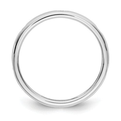 14K White Gold Bridal Set Eternity Wedding Band with diamonds Simple Classic Ring 7 Small Tiny Diamonds Engagement Anniversary Minimalist - Lazuli