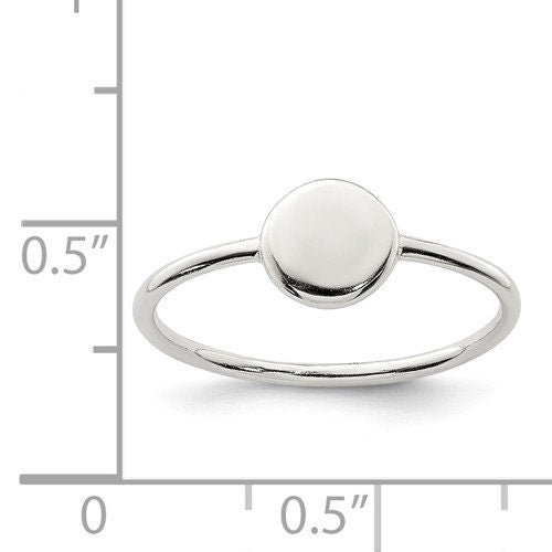 Sterling Silver Circle Dot Simple Ring Stacking Stackable Minimalist Dainty Everyday Jewelry Geometric Handmade Ring - Lazuli