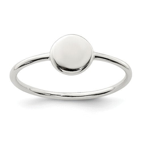 Sterling Silver Circle Dot Simple Ring Stacking Stackable Minimalist Dainty Everyday Jewelry Geometric Handmade Ring - Lazuli