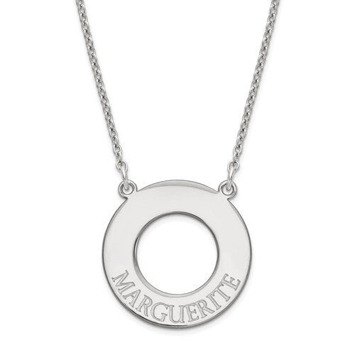 Personalized Sterling Silver or Gold-Plated over Silver Open Circle with 1 , 2 , 3 or 4 names necklace included 18" chain Mother's Day Gift - Lazuli