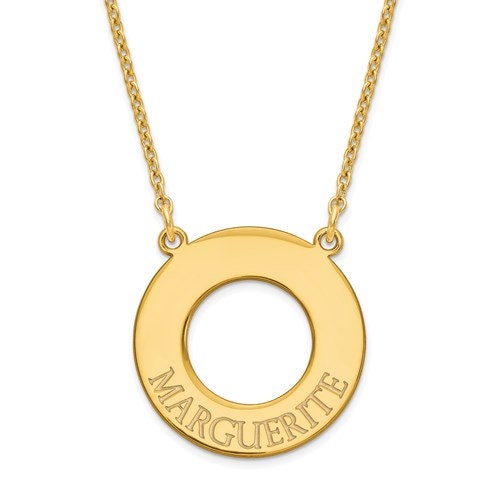 Personalized Sterling Silver or Gold-Plated over Silver Open Circle with 1 , 2 , 3 or 4 names necklace included 18" chain Mother's Day Gift - Lazuli