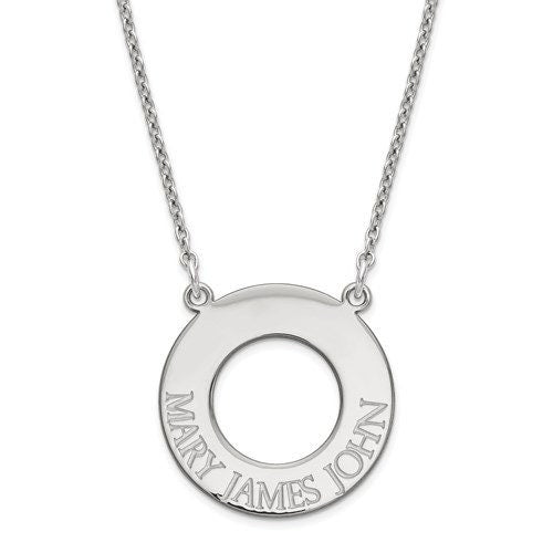 Personalized Sterling Silver or Gold-Plated over Silver Open Circle with 1 , 2 , 3 or 4 names necklace included 18" chain Mother's Day Gift - Lazuli