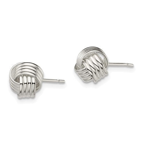 925 Sterling Silver 8mm Love Knot Stud Earrings , Push Back Simple Minimalist Modern NOT silver plated Ships Free bridesmaids - Lazuli