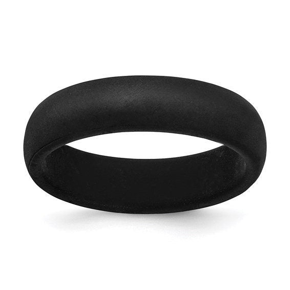 Silicone Ring Wedding Band Flexible Athletic Military Workout Working Jewelry 5.7mm Width Ships free Active lifestyle Engagement Promise - Lazuli