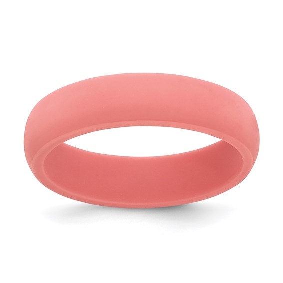 Silicone Ring Wedding Band Flexible Athletic Military Workout Working Jewelry 5.7mm Width Ships free Active lifestyle Engagement Promise - Lazuli