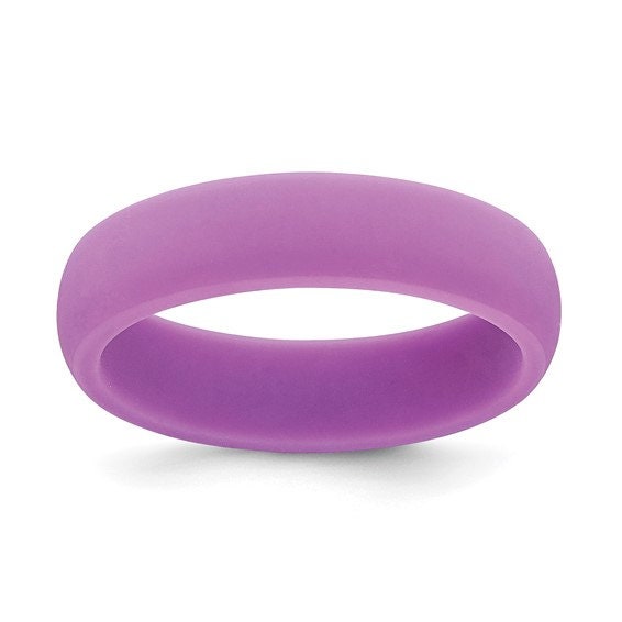 Silicone Ring Wedding Band Flexible Athletic Military Workout Working Jewelry 5.7mm Width Ships free Active lifestyle Engagement Promise - Lazuli
