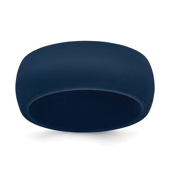 Silicone Ring Wedding Band Flexible Athletic Military Workout Working Jewelry 8.7mm Width Ships free Active lifestyle Engagement Promise - Lazuli
