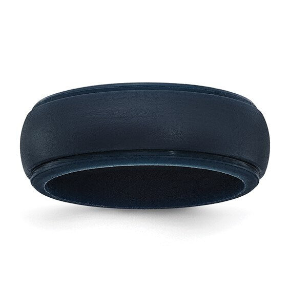 Silicone Ring Wedding Band Flexible Ridged Edge Athletic Military Workout Working Jewelry 8mm Width Ships free Active lifestyle Engagement - Lazuli