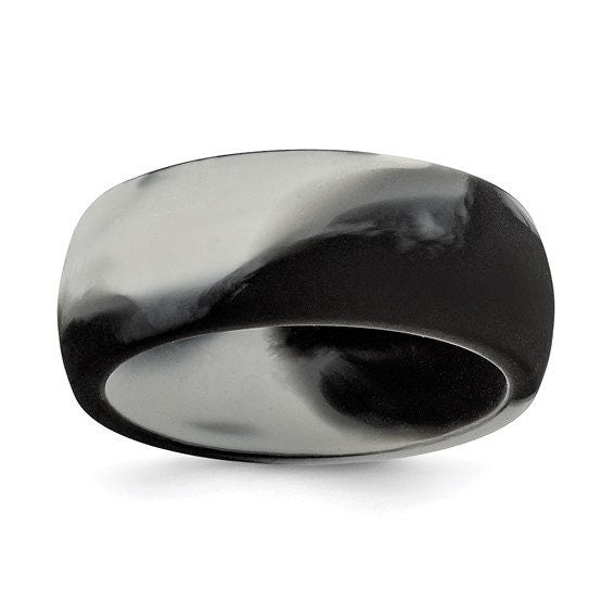 Silicone Ring Wedding Band Flexible Athletic Military Workout Working Jewelry 8.7mm Width Ships free Active lifestyle Engagement Promise - Lazuli