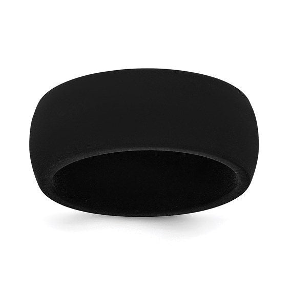 Silicone Ring Wedding Band Flexible Athletic Military Workout Working Jewelry 8.7mm Width Ships free Active lifestyle Engagement Promise - Lazuli