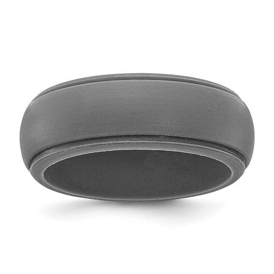 Silicone Ring Wedding Band Flexible Ridged Edge Athletic Military Workout Working Jewelry 8mm Width Ships free Active lifestyle Engagement - Lazuli