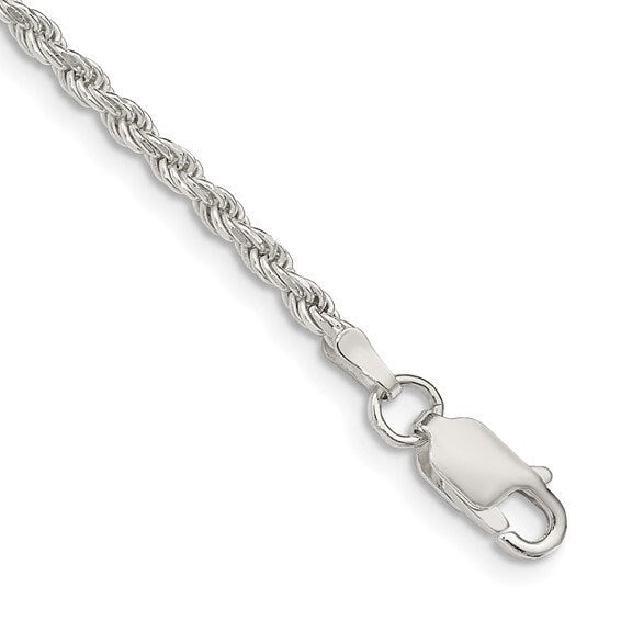 Sterling Silver 925 Diamond-cut Rope Chain Necklace Bracelet Anklet 7",8",9",10",14".16",18",20",22",24",26",28", 30" or 36" different width - Lazuli