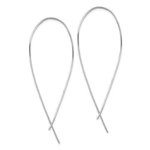 Sterling Silver 925 Dangle Polished Threader 3" Long Earrings, Simple Minimalist Dainty Modern Drop & Dangle Threaders Earrings Bridesmaids - Lazuli