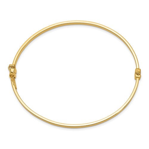 Solid 14k Yellow, White or Rose Gold 3mm Wide Polished Simple Hinged Bangle Bracelet hallmarked 14k Hand Made REAL GOLD Stackable 7"