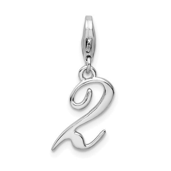 Sterling Silver .925 1/2" Polished Numbers 0,1,2,3,4,5,6,7,8,9 Charm with Fancy Lobster Clasp great for necklace, chain, charm bracelet