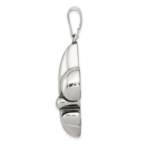 Sterling Silver .925 Antiqued Fleur de lis Pendant Charm Ideal for Charm Bracelet or Necklace or earrings slide 1.5" long