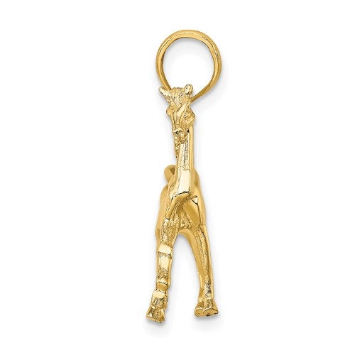 14K or 10K Solid Yellow Gold 3-D Horse Charm Pendant Charm 1" Long x .8" wide