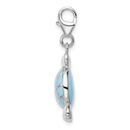 Sterling Silver .925 Enameled 3-D Piece of Candy in Wrapper Charm with Lobster Clasp Ideal for Charm Bracelet or Necklace 1.5"