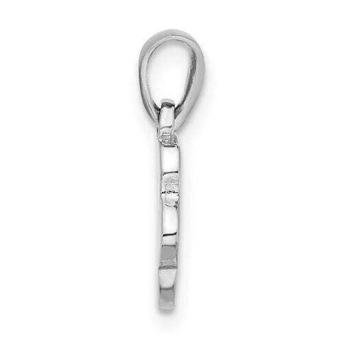 925 Sterling Silver Tiny Solid Dog Paw Puppy Pendant Charm for a Chain or Necklace .5" Long Black Enameled.