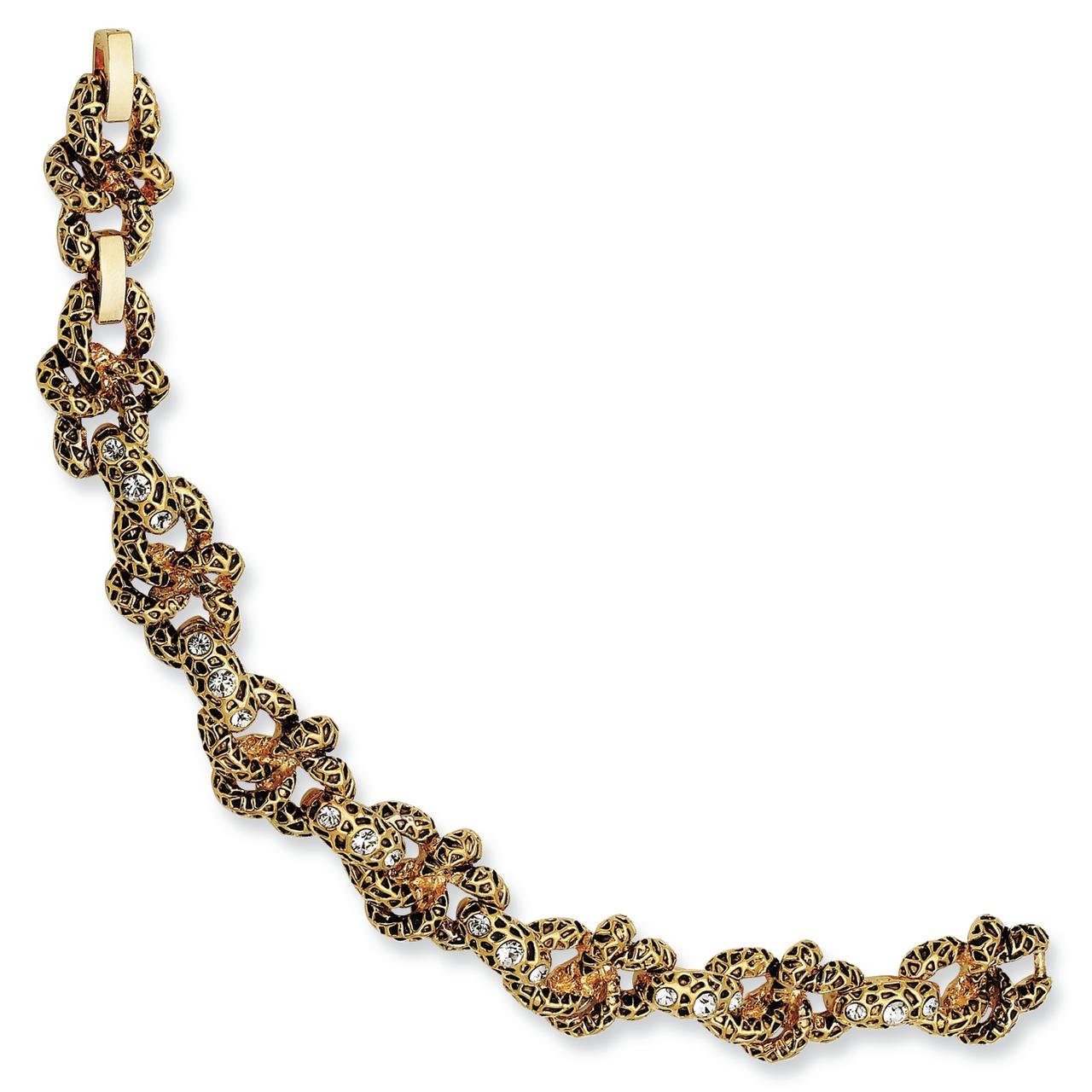 Jacqueline Kennedy Collection Bracelet Antiqued Lion First Lady Jackie JBK Camrose and Kross 7.5" with 1" Extension