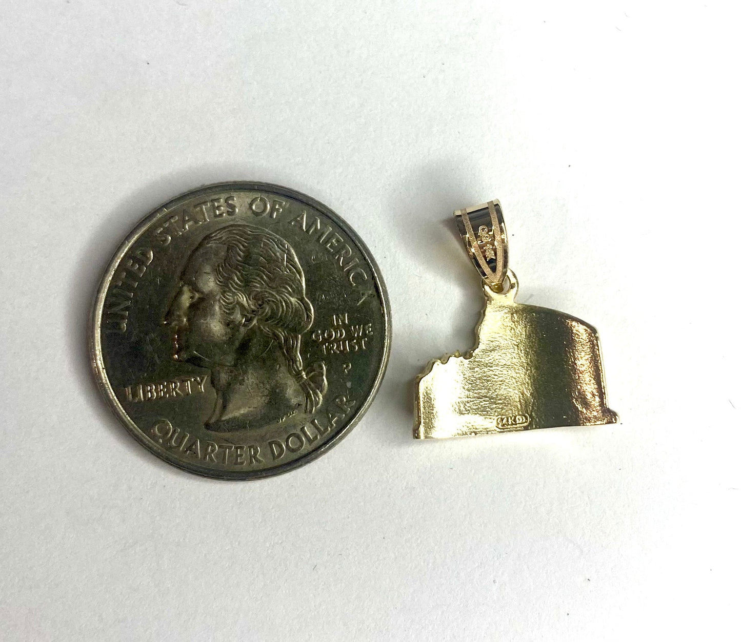 14K Solid Yellow Gold Textured Italy Coliseum Charm Pendant Charm .6" Longx.6" Wide. Destination Travel Great 4 Necklace or Charm Bracelet