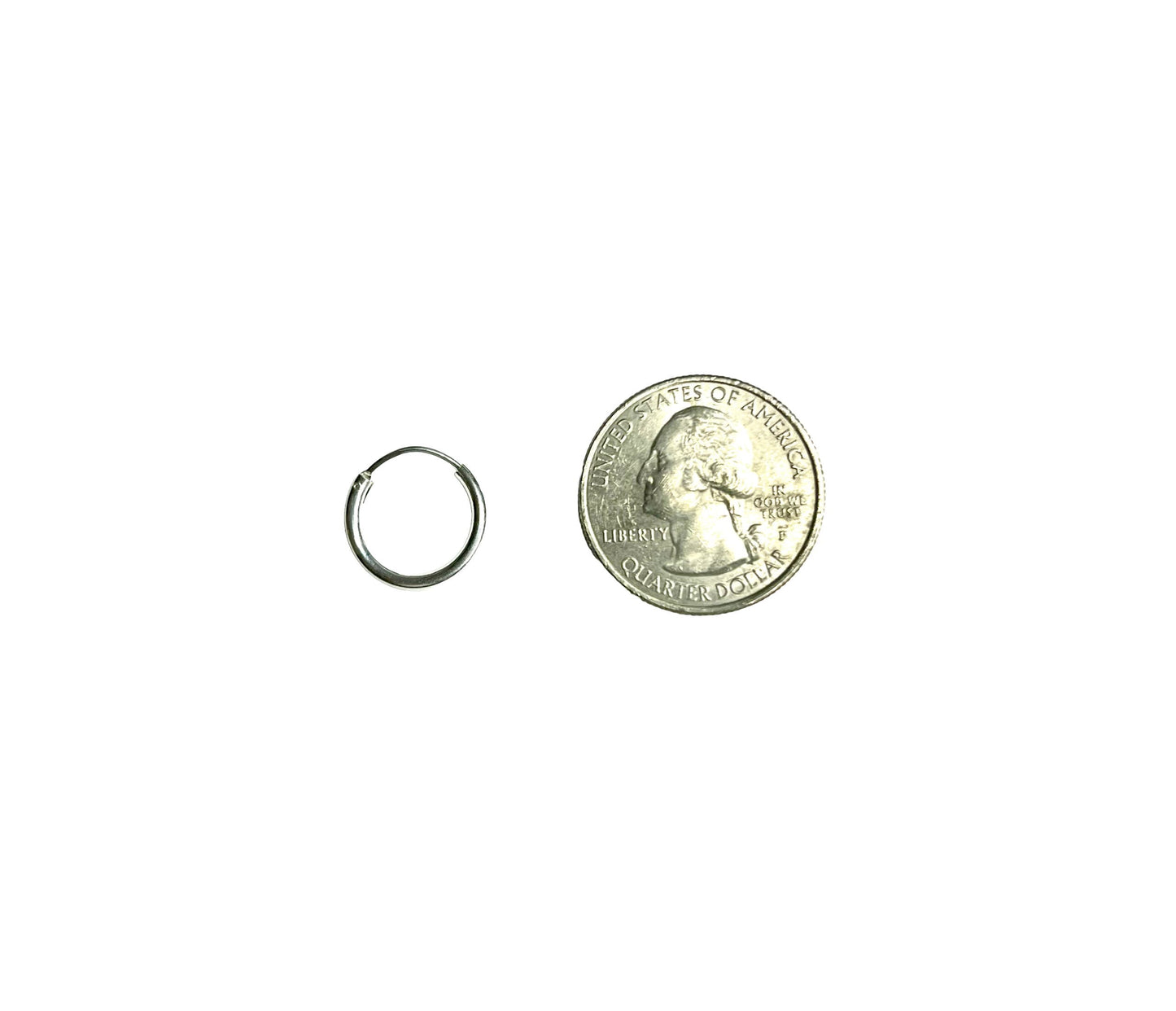 925 Sterling Silver 2mm Endless Hoop Earrings different sizes, Simple Minimalist Tarnish Resistant all sizes piercing everyday wear.