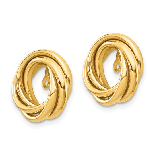 10k Yellow Gold Fancy Love Knot Earring Jackets