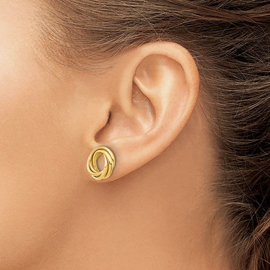 10k Yellow Gold Fancy Love Knot Earring Jackets