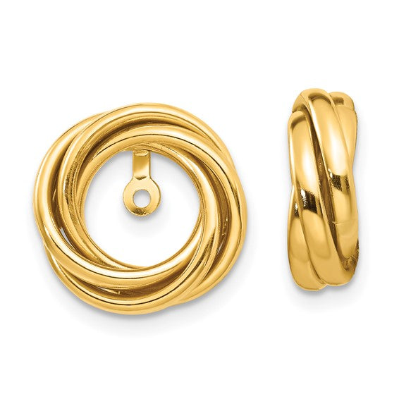 10k Yellow Gold Fancy Love Knot Earring Jackets
