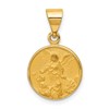 18k Polished and Satin Solid Guardian Angel Medal Pendant