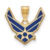 14k Gold LogoArt U.S. Air Force Large Enamel Pendant