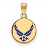 14k Gold LogoArt U.S. Air Force Small Enamel Disc Pendant