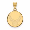 14k Gold LogoArt U.S. Air Force Medium Disc Pendant