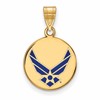 14k Gold LogoArt U.S. Air Force Medium Enamel Pendant