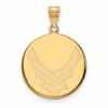14k Gold LogoArt U.S. Air Force Large Disc Pendant