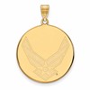 14k Gold LogoArt U.S. Air Force XL Disc Pendant