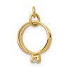 14k 3-D Wedding Rings CZ Charm