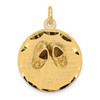14k Small Solid Engravable Baby Shoes on 19mm Disc Charm